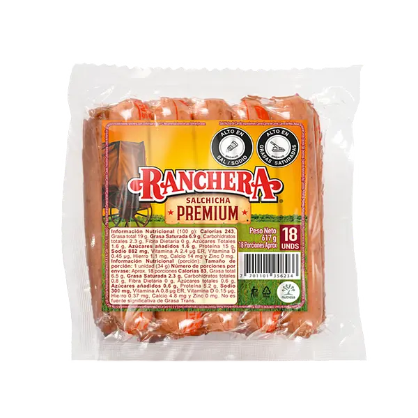 Salchicha Premium Ranchera X 18