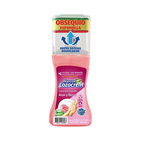 Jabón Líquido Frasco+Esponja Aloe Y Rosas Lozacrem