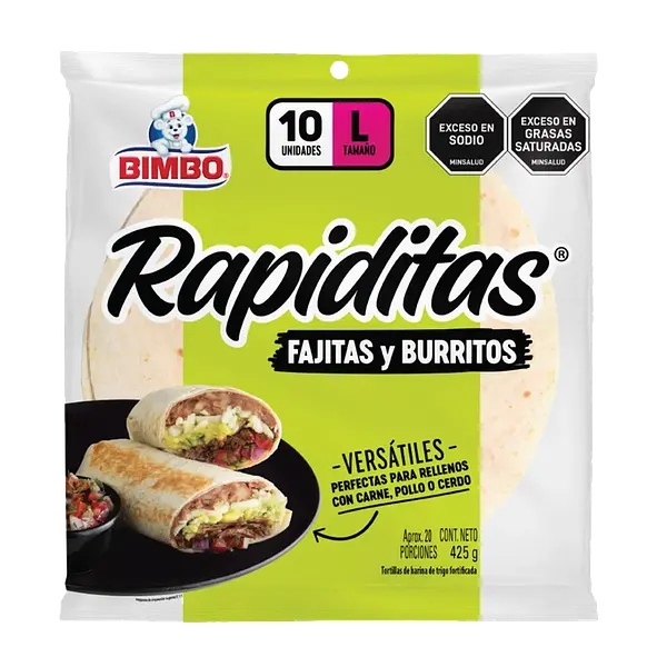 Tortillinas Fajitas Talla L Bimbo