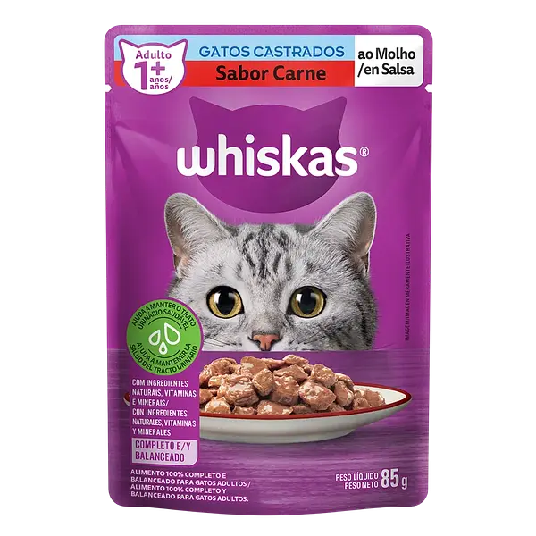 Alimento Humedo Pouch Carne Gato Whiskas