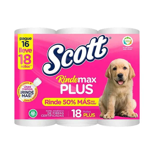 Papel Higiénico Rinde Max Plus Rosado Scoot