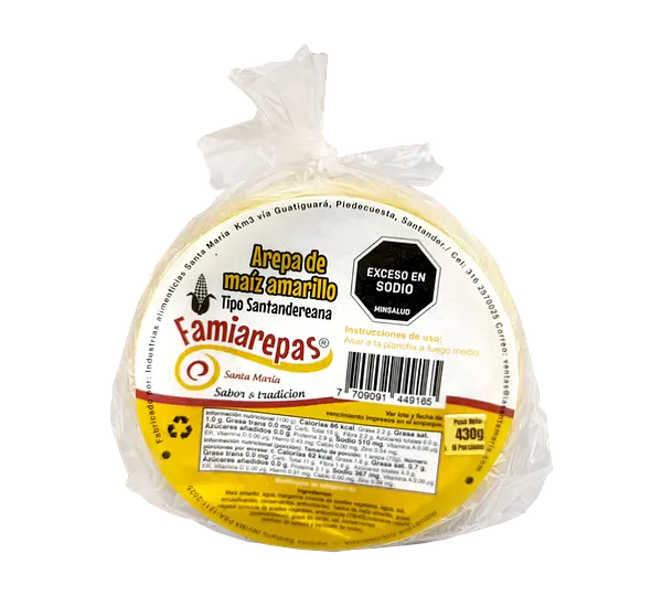 Arepa Maíz Amarillo Famiarepa