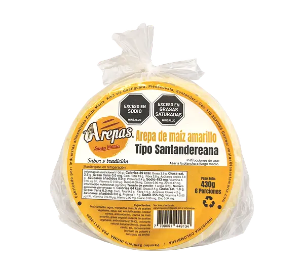 Arepa Maíz Amarillo Santa María
